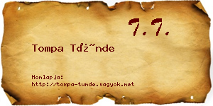 Tompa Tünde névjegykártya