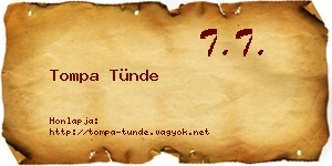 Tompa Tünde névjegykártya